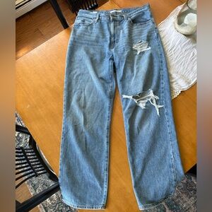 Distressed Blue Jeans